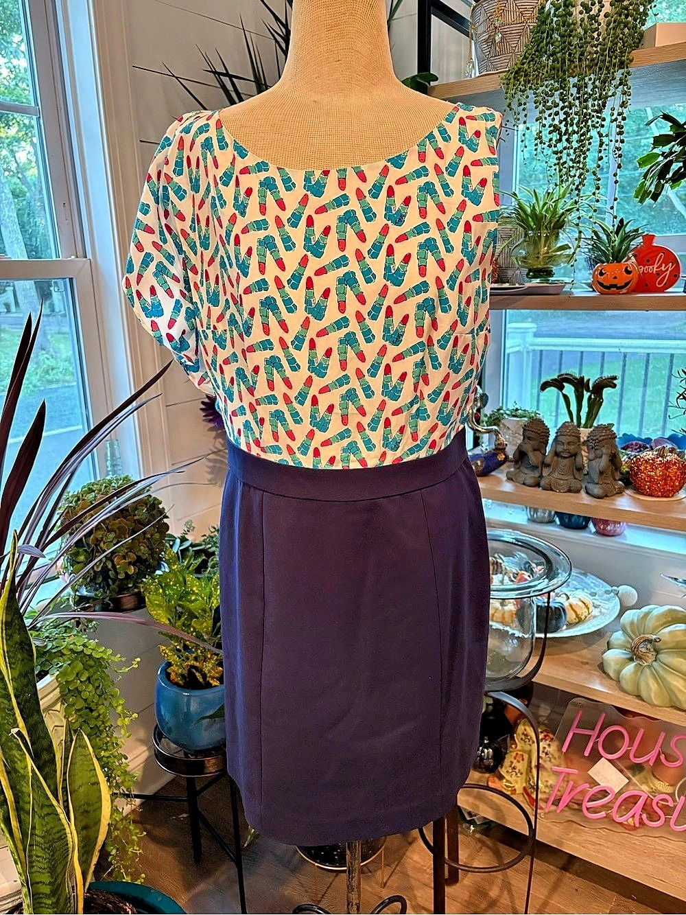 Lilly Pulitzer Abstract Print Midi Dress Size 10 Like New